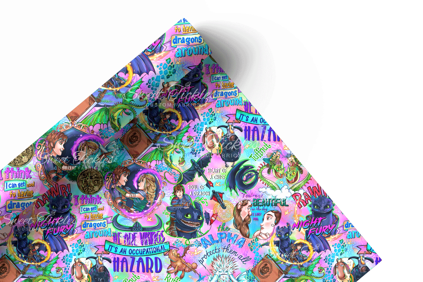 Preorder R75 Dragons and Vikings Main Print- Pink Vinyl