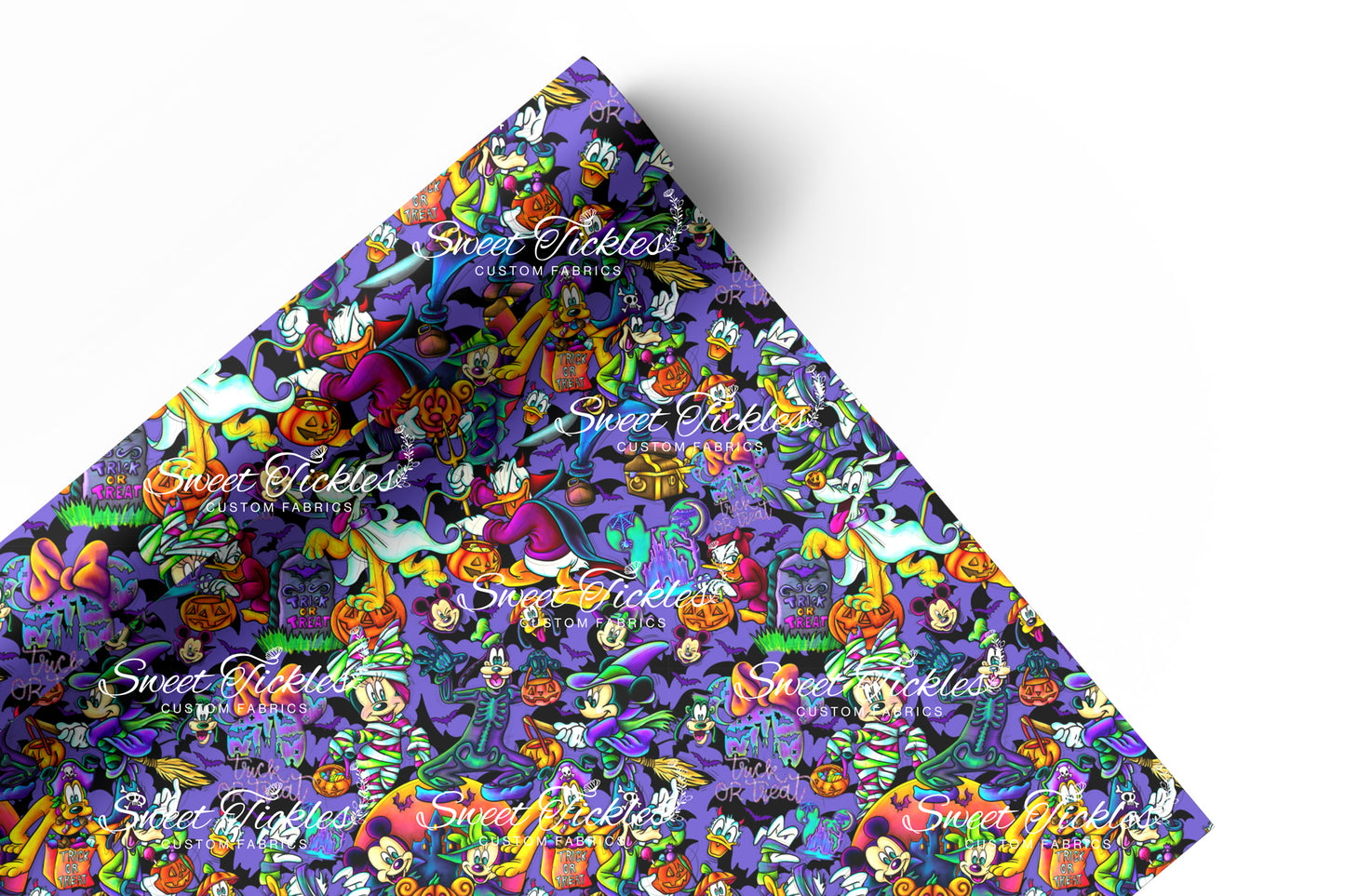 Preorder R73  Spooky Trick or Treat Main Print- Bluish Purple - Vinyl