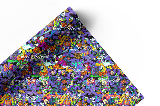 Preorder R73  Spooky Trick or Treat Main Print- Bluish Purple - Vinyl