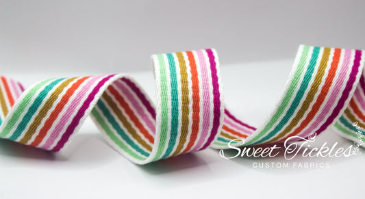 Retail - Jacquard Webbing-Multicolor Rainbow Stripes - 1.5"