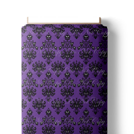 Preorder R73-Haunted Mansion-  Damask Print - Purple (Classic)