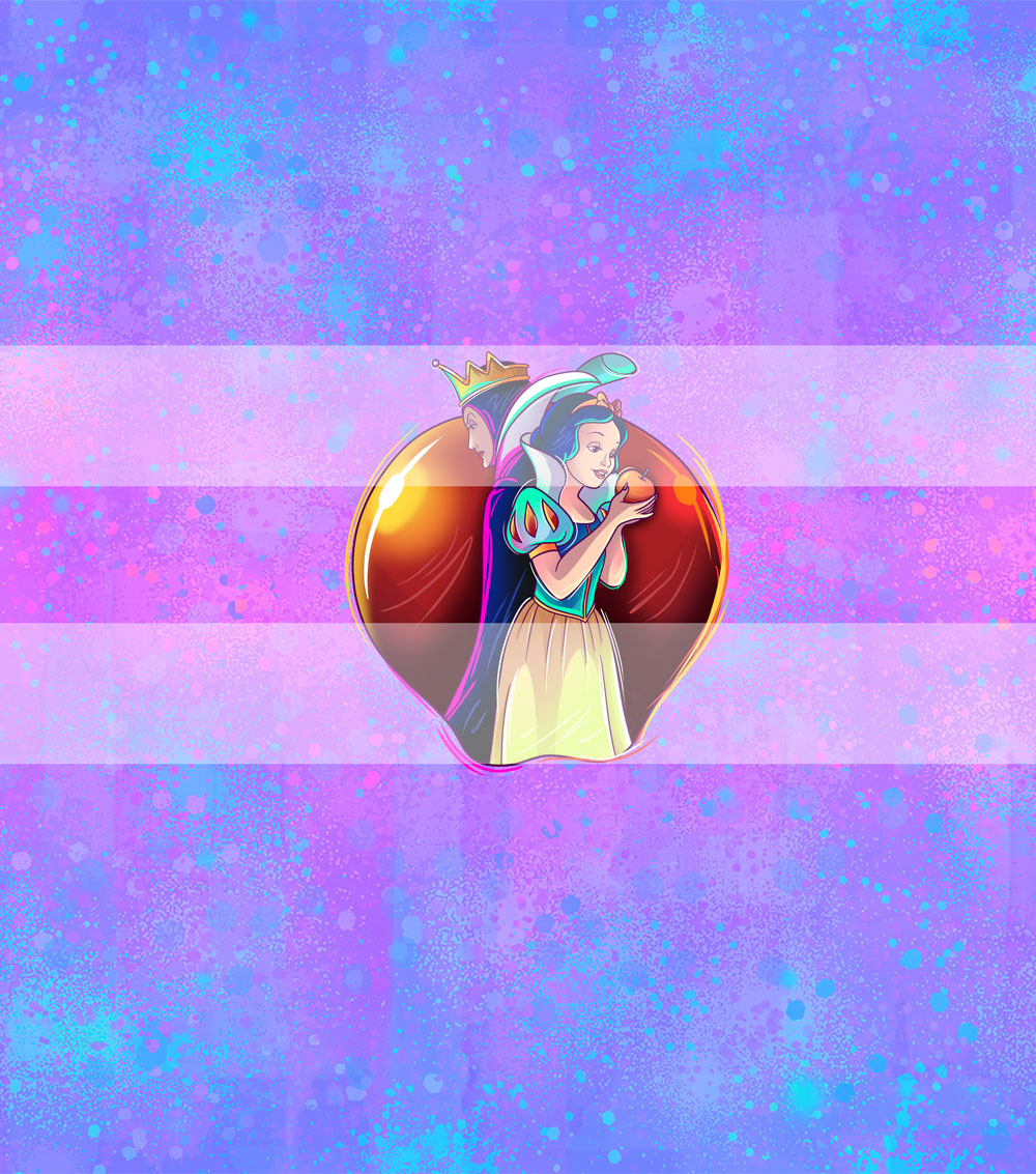 Preorder R72- The Magic Mirror- Panel - Child, Big kids, Adults)Snow White and Queen- Light Blue