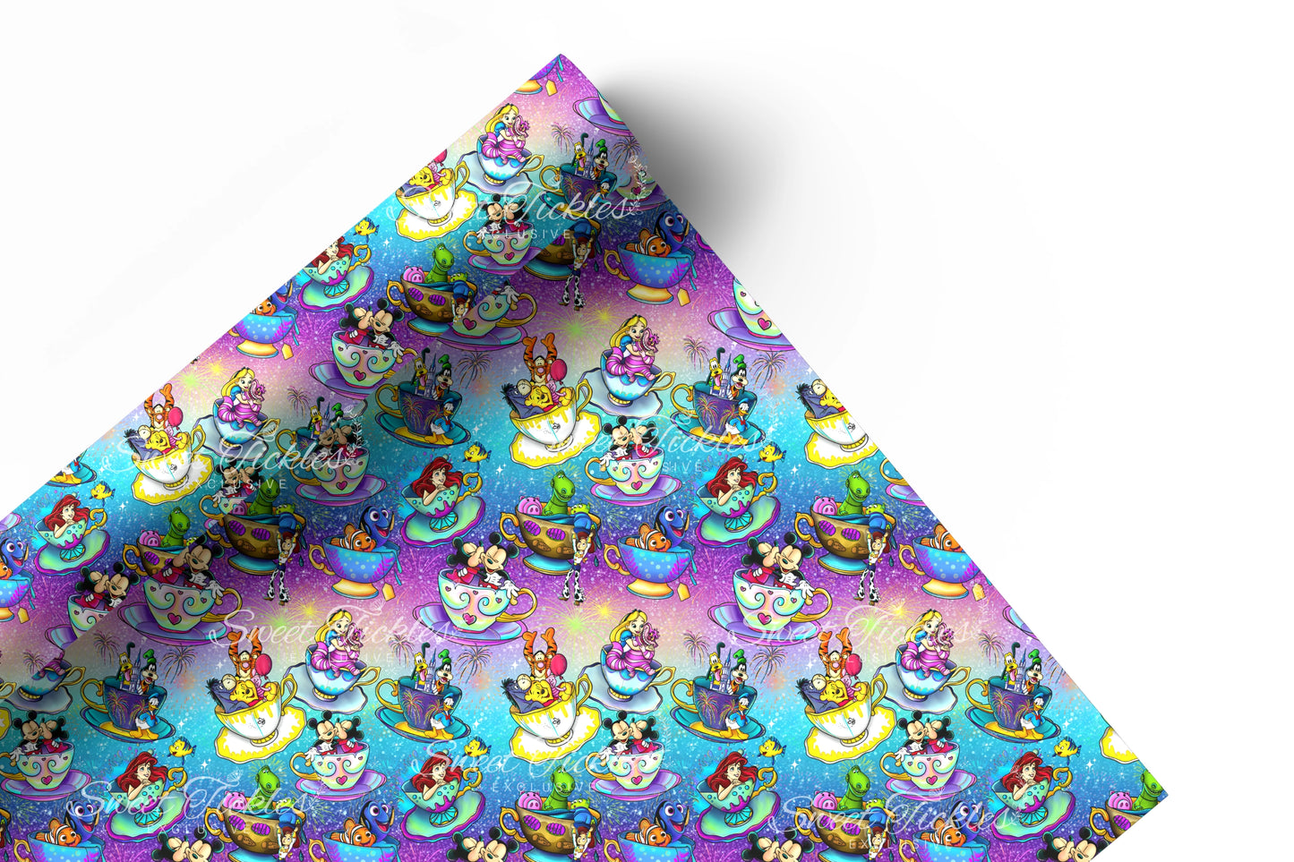 Preorder R81 - Magical Cups  Main Print Vinyl -Soft Rainbow