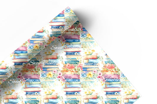 Preorder R66- Smooth and Textured Vinyl- Bookish/ Reading Corner - Spring Floral Books