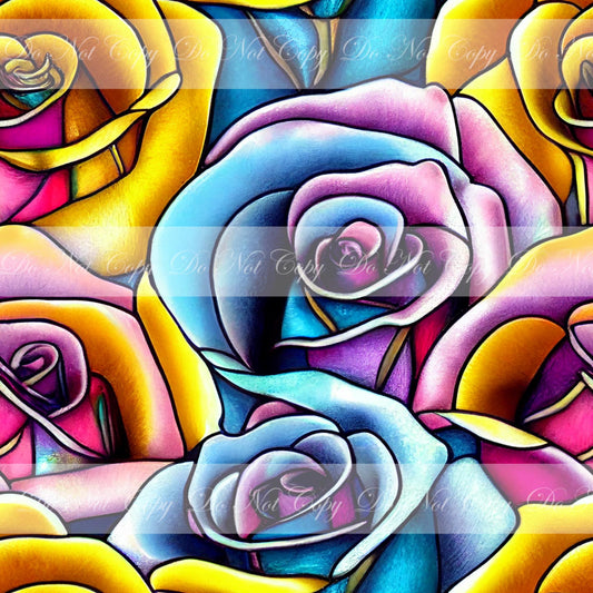 Retail R48 - Sprinkles of Flowers- Stacked Roses- Waterproof Canvas