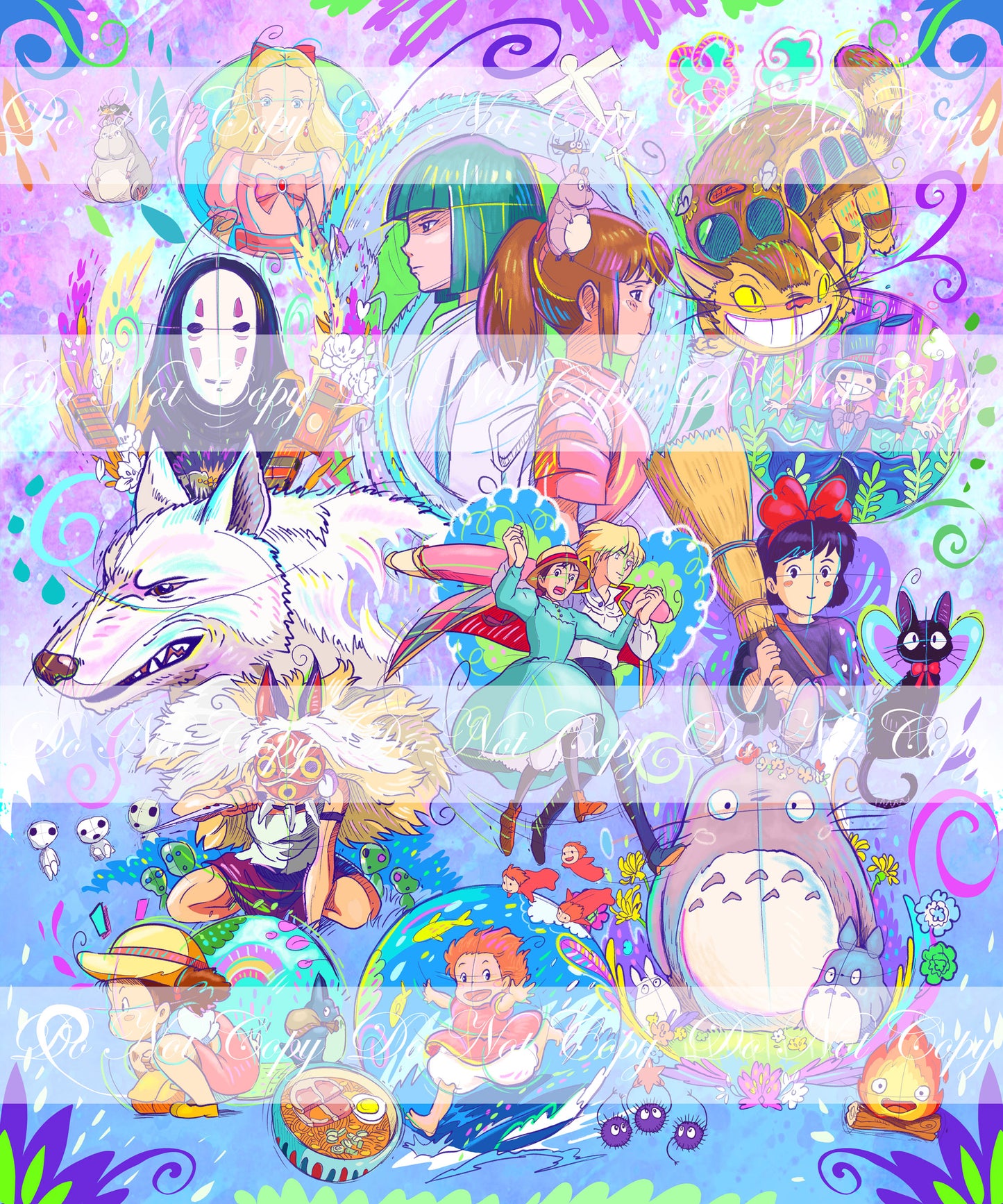 Preorder R57- Anime  Adult Blanket Topper- Ghibli Purple