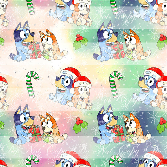 Preorder R63- Christmas Heelers Main Print - Pastel