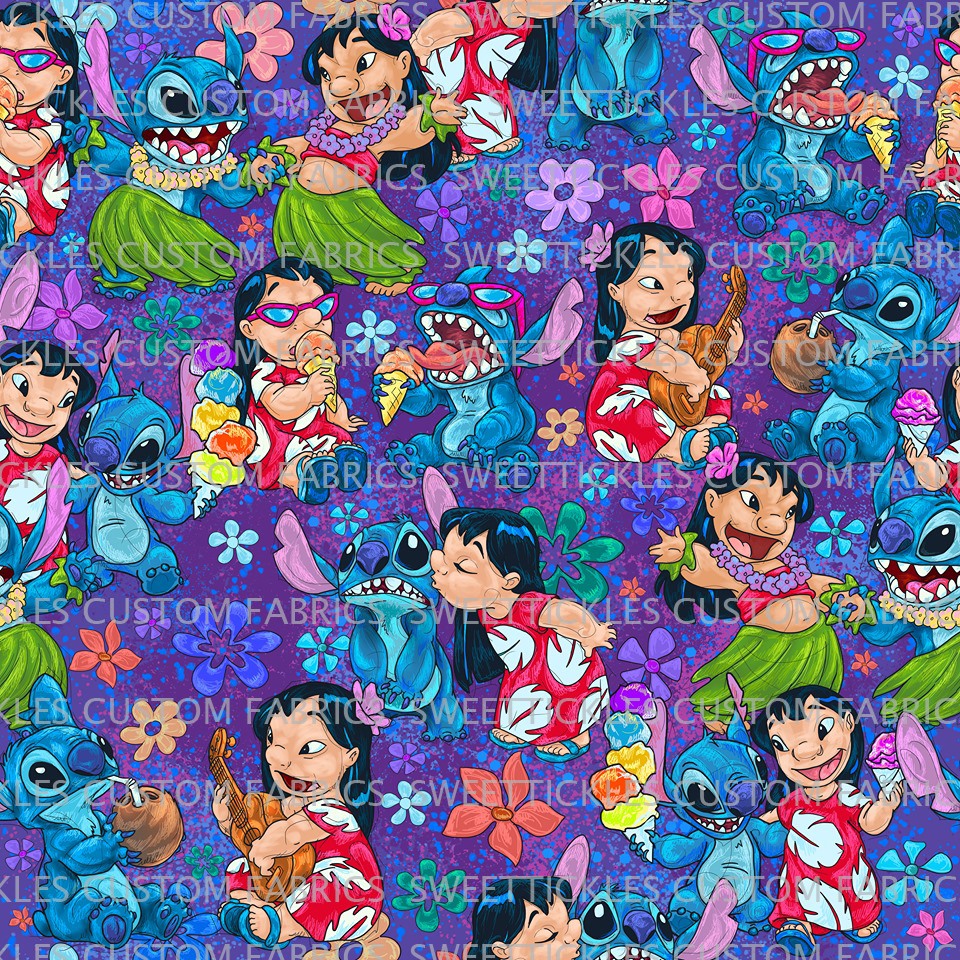 Retail Aloha -Lilo and Stitch  Main Print Purple