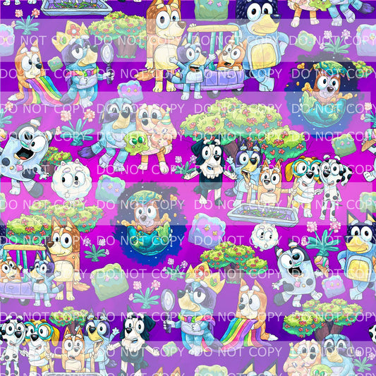 Preorder R27 Puppy Adventures 2.0- VINYL/FAUX LEATHER 18"X54" ( Purple)
