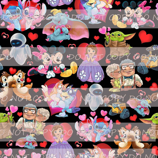 Preorder R30- Once Upon A Love- Main Print Black -  VINYL/FAUX LEATHER 18"X54"