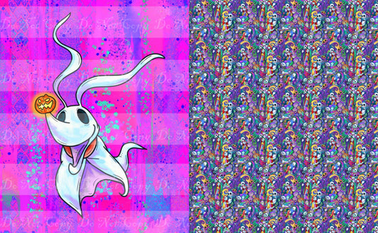 Preorder R36- The Pumpkin King- Child/ Toddler Blanket Topper- Zero- Magenta/Pink