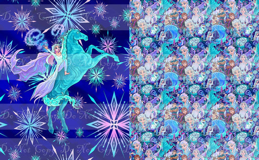 Preorder R36-Enchanted Forest- Child/ Toddler Blanket Topper-Girl on Horse