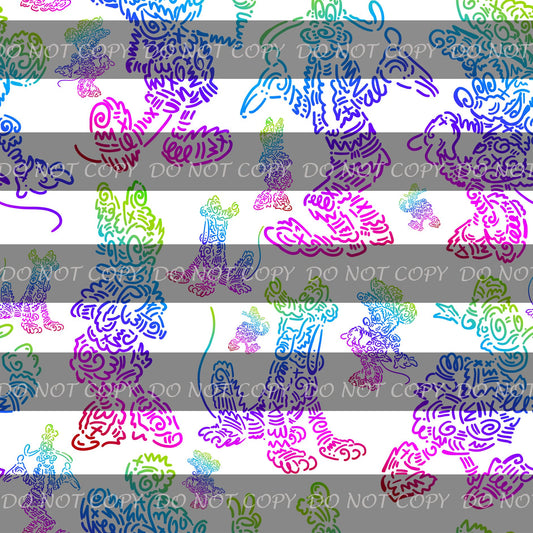 Preorder R43- Doodle Art- Main Print -Regular Scale (White)