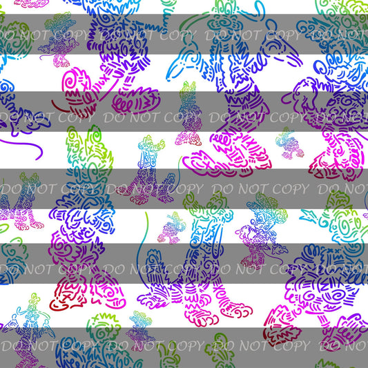 Preorder R43- Doodle Art- Main Print -Small Scale (White)