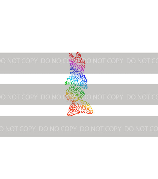 Preorder R43 - Doodle Art -Girl Duck- Colorful White (Child, Big kids, Adults)