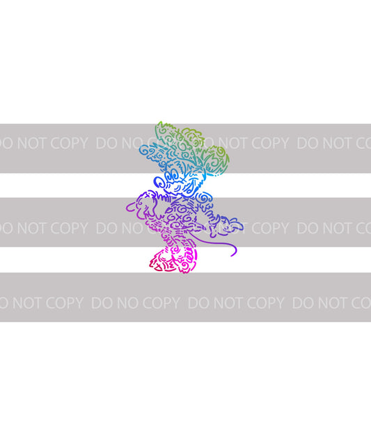 Preorder R43 - Doodle Art -The Girl Mouse- White (Child, Big kids, Adults)