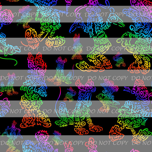 Preorder R43- Doodle Art- Main Print -Regular Scale (Black)