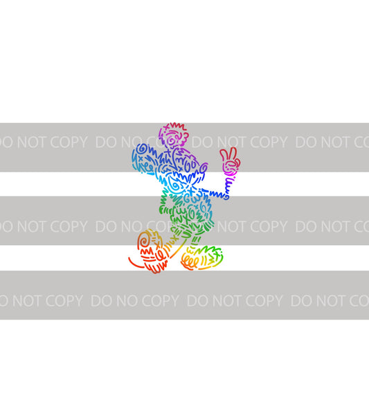 Preorder R43 - Doodle Art -The Mouse- Colorful White (Child, Big kids, Adults)