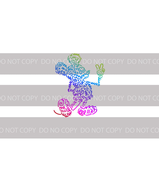 Preorder R43 - Doodle Art -The Mouse- White (Child, Big kids, Adults)