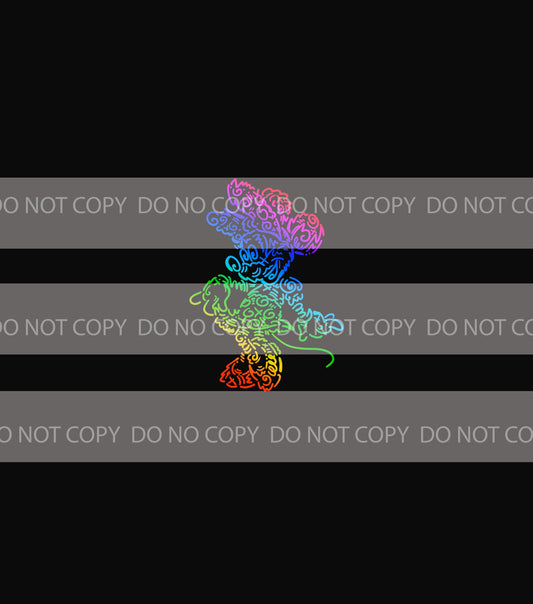 Preorder R43 - Doodle Art -The Girl Mouse- Black (Child, Big kids, Adults)