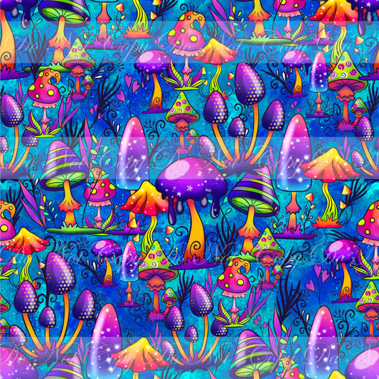 Preorder R51- We Are All Mad In Here- Mushrooms Coordinate- Small Scale (Blue)