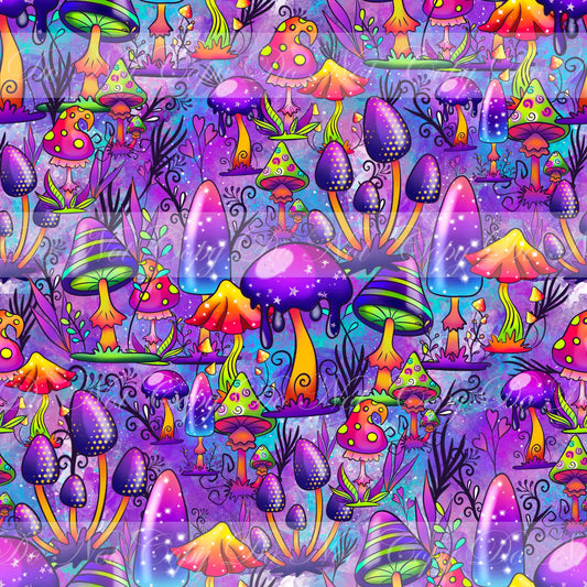 Preorder R51- We Are All Mad In Here- Mushrooms Coordinate- Large Scale (Purple)