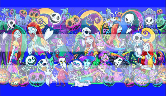 Preorder R36 - The Pumpkin King -Big Kids/Adult Border Print- Blue