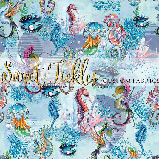 Retail Mermaid Tale Sea Horse Print