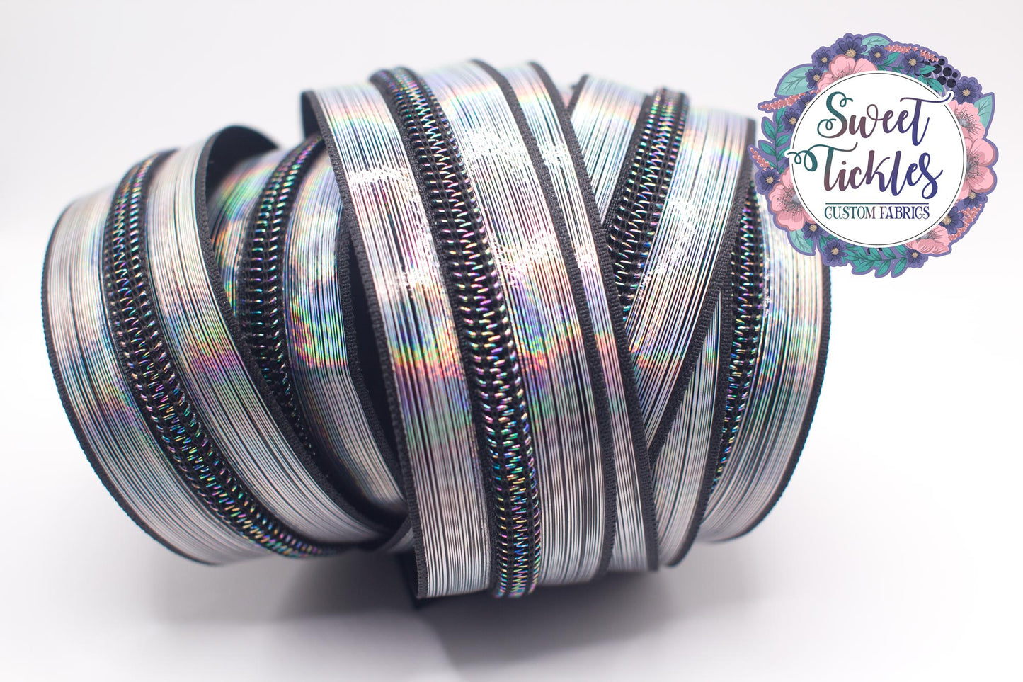Retail Holographic Rainbow Stripes   -Nylon Zipper Tape #5