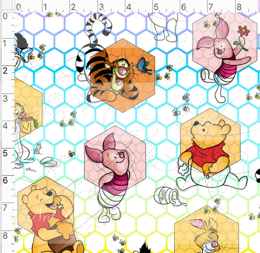 Retail Honey Bear -  Gold Bear -Main Print-  (WHITE)