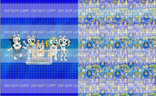 PREORDER R27-  Puppy Adventures 2.0 - Blue- Toddler Blanket Topper-Friends