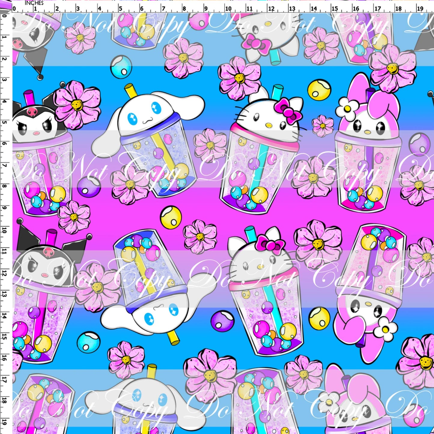 Preorder R51-  HK Boba- Main Print - Large Scale (Blue/ Pink)