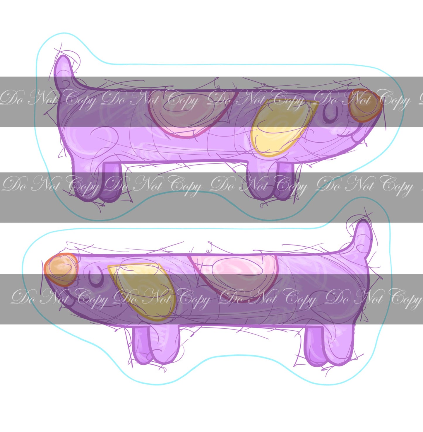 Retail Long  Dog Plushie Panel (Pinkish/ Purple Lilac Color)