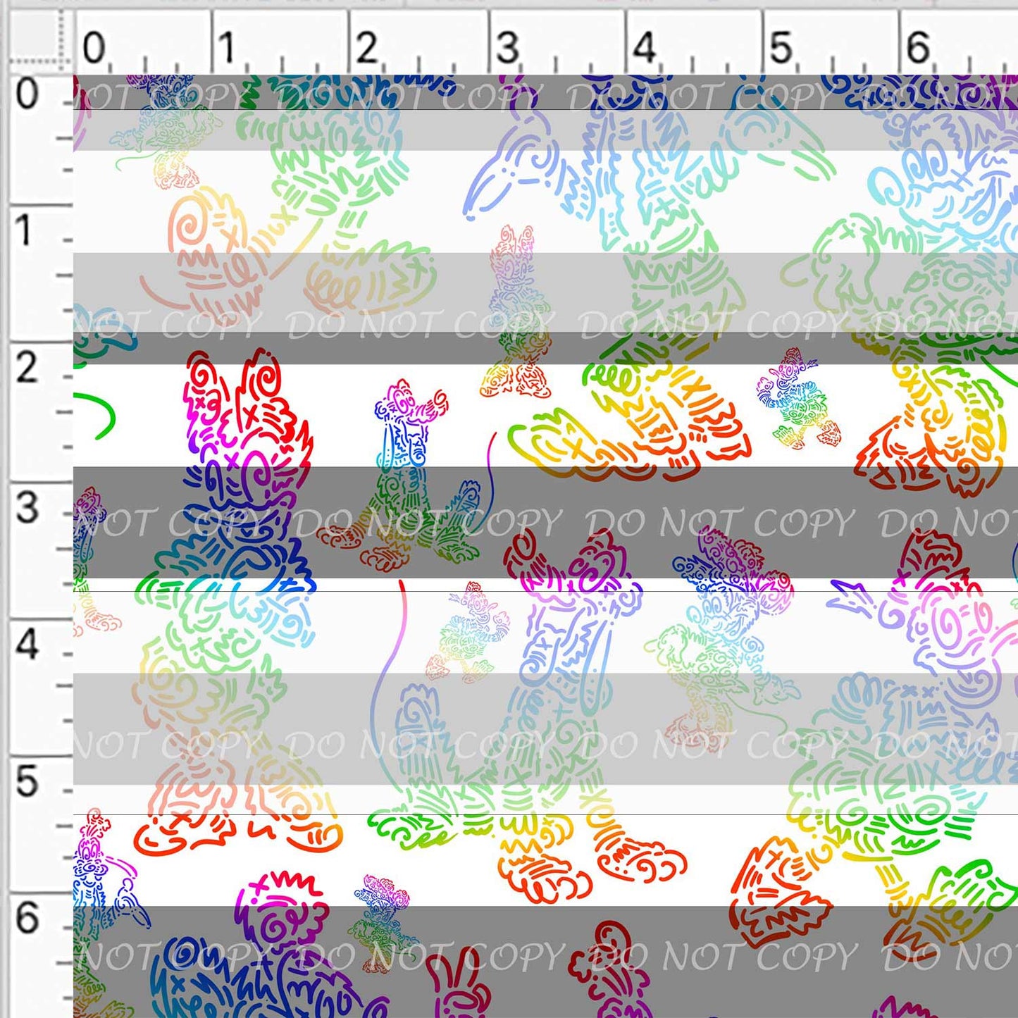 Preorder R43- Doodle Art- Main Print -Regular Scale (Colorful White)